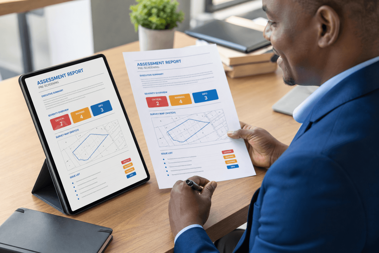 Structured pre-screening assessment report