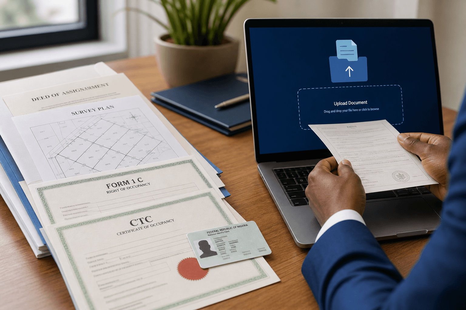 Land registration documents ready to upload